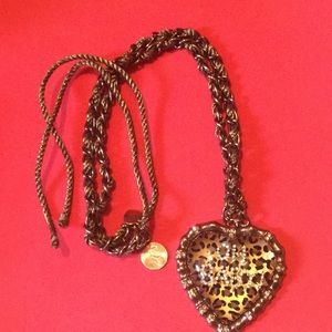 Vintage Betsey Johnson Oh Baby leopard necklace